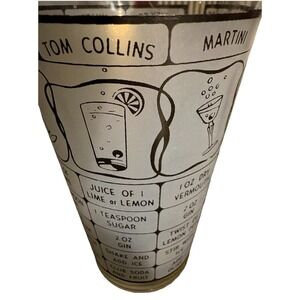 Vintage MCM Cocktail Mixing Drink Recipe Glass Shaker - Glass 16 Ounces- Barware